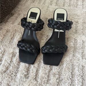 Dolce Vita Black Braided Mules